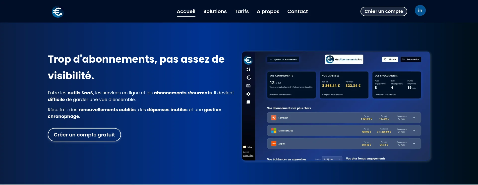 Site vitrine MesAbonnementsPro